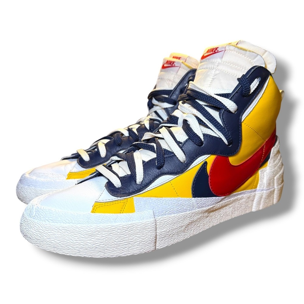Nike Sacai Blazer Mid Varsity Maize Navy Red BV0072-700 Size 15 Rare Collab